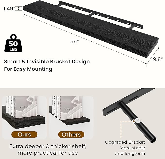 Dreamland 55 Inches Floating Shelves for Wall, 9.8