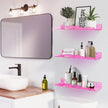Rainbow Acrylic Floating Shelves, 15in Kids Wall Mounted Nursery Bookshelves, Display Ledge for Books Toys Cosmetic Storage, Bathroom Bedroom Living Room Wall Organizer, 4 Pack, Pink