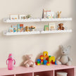 Yirilan 4-Pack Scalloped Shelves, Nursery Shelves for Wall, Floating Nursery Book Shelves for Kids, White