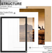 A PLUS MAX Black A4 Frame, Engineered Wood Frame Display Papaer Size A5 Picture with Mat or A4 without Mat, A4 Frame with Wood-grain for Photo 8.3 x 11.7 inch for Wall - 1 Pack