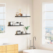 Floating Shelves - Black Wood Wall Shelf Set of 3, 24