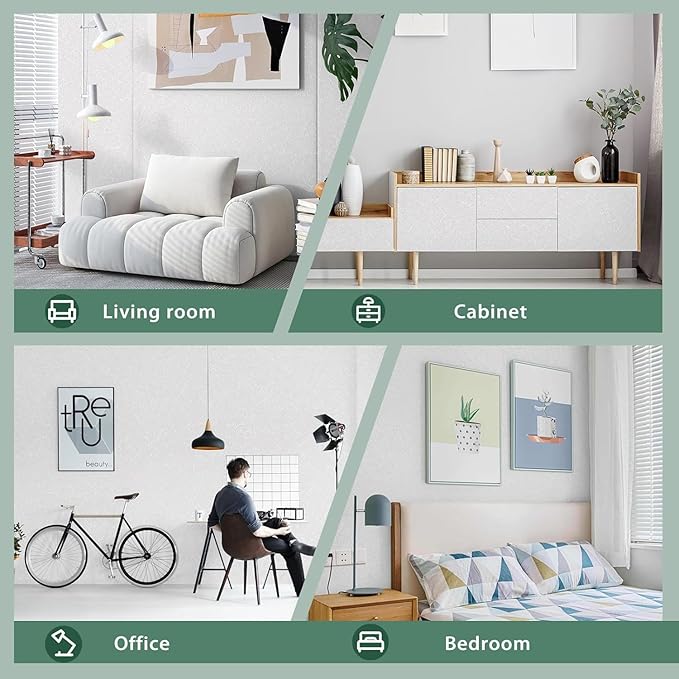 Abyssaly White Wallpaper Peel and Stick 15.7