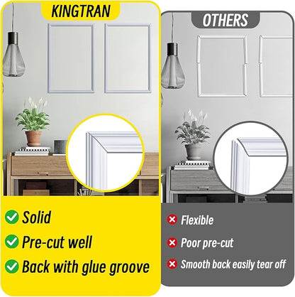 3 Frames 16x24 inches Pre-Cut Wall Moulding Wainscoting Panels, Ready-to-Assemble Decorative Wall Molding & Trim, Premade Picture Frame Molding and Accent Wall Decor