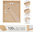puthiac 8x12 Solid Oak Wood Picture Frame, Fits 6x8 with Mat or 8x12 Without Mat, Wall or Tabletop Display with Stand, Vertical or Horizontal, Plexi Front, 3 Pack, Natural Oak