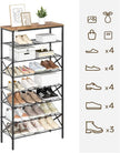 8 Tier Shoe Rack, Shoe Storage Organizer, Large Capacity Shoe Shelf Holds 32 Pairs of Shoes, Sturdy and Stable, for Entryway, Hallway, Closet, Dorm Room, Rustic Brown SS08BR