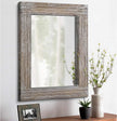 Rustic Wood Framed Wall Mirror Farmhouse Rectanglular Vintage Antique Decor Hanging Mirror for Bathroom Bedroom Living Room Entryway Small