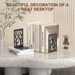 VFINE 8-Piece Metal Bookends for Shelves, Black Tree Book Ends for Books, Decorative Desk Book Organizer, Non-Skid Shelve Bookends for Home Office Shcool Supplies