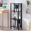 4 Tier Tall Wooden Bookshelf with Storage - Small Bookcase for Small Spaces, Shelf for Living Room, Office, Bedroom, Kitchen - Industrial Modern Black Book Shelf