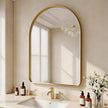 Arched Bathroom Mirror - 38x26 Inch Gold Bathroom Mirror for Wall - Aluminum Alloy Framed Mirror - Arched Top Bathroom Vanity Mirror for Living Room, Bedroom, Mantel, Entryway, and Hallways
