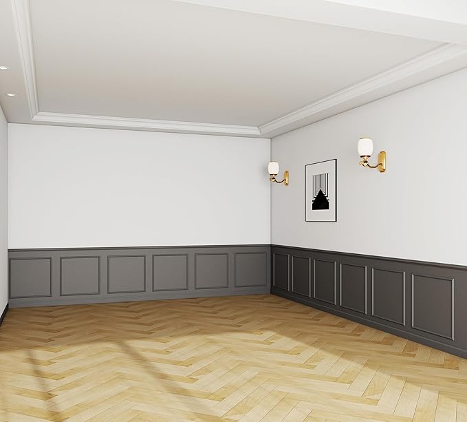 12 Set Accent Wall Molding Kit Premade Wainscoting Panels Wall Molding Peel and Stick Panel White Pre Cut Trim for Walls Picture Frame Molding for Home Decoration(20 x 20 Inch)