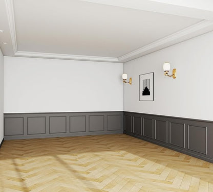 12 Set Accent Wall Molding Kit Premade Wainscoting Panels Wall Molding Peel and Stick Panel White Pre Cut Trim for Walls Picture Frame Molding for Home Decoration(20 x 20 Inch)