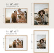 puthiac 13x19 Solid Oak Wood Picture Frame, Fits 11x17 with Mat or 13x19 Without Mat, Wall Display Only, Vertical or Horizontal, Plexi Front, 3 Pack, Natural Oak