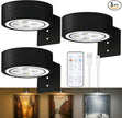 3-Pack Picture Lights for Wall, Rechargeable Battery Operated LED Painting Light with Remote Control Dimmable & Timer, 3 CCT Magnetic Art Display Lighting, Wireless Wall Decor Puck Light, Black