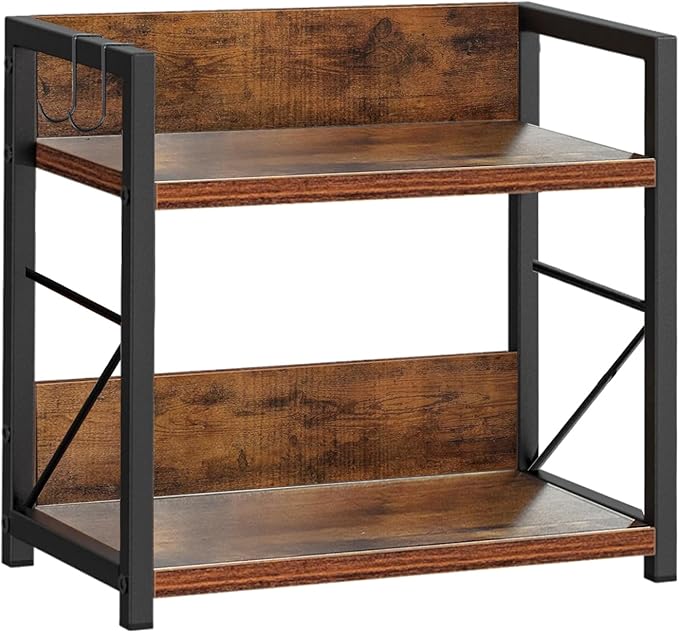 2 Tier Kitchen Counter Shelf Organizer, Coffee Bar Station Organizer, Space Saving Spice Rack, Countertop Shelf for Home Countertop Kitchen Office