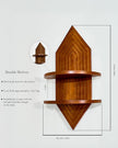 kendan Modern Wall Shelf with Arched Wood Design Mid-Century Double Floating Rainbow Shelves for Indoor Decoration Holding Planter Ornaments. (1, Hexagonal)