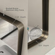 28x36 Bronze Framed Mirror, Brushed Bronze Metal Bathroom Vanity Mirror for Wall, Modern Rectangle Mirror, Rounded Corner, Anti-Rust, Tempered Shatterproof (Horizontal/Vertical)