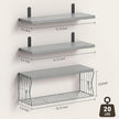 Floating Bathroom Shelves Wall Mounted - Wooden Shelf Set of 3 for Over Toilet Storage & Modern Bathroom Decor - Perfect Wall Shelving Organizer for Apartments RVs Powder Rooms Restroom - Grey