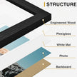 Vittanly 10 Pack Picture Frames, Picture Frames Collage Wall Decor with Two 8x10, Four 5x7, Four 4x6 Frames, Gallery Wall Frame Set for Wall or Tabletop Display, Black, Walnut Brown, Distressed White