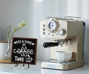 Coffee Desk Decor Sign, Coffee Time Sign With Stand For Farmhouse Home Kitchen Table, Wine Sign For Farmhouse Home Kitchen Bar Shelf Table, Gifts For Family Friend Coworker, B14
