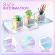 Rainbow Iridescent Acrylic Shelves Floating Wall Ledge Bookshelf Wall Mounted Shelf Display Organizer for Kids Room Bathroom Bedroom Living Room Nursery Office Kitchen (2 Pieces)
