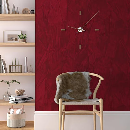 30"x317" Large Size Dark Red Contact Paper Self Adhesive Velvet Wallpaper Peel and Stick Fabric Wallpaper Velvet Backing Paper for Walls Dresser Jewelry Crafts Flocking Wrinkled Textured