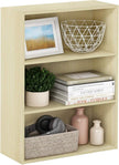Furinno PASIR Book Shelf, 3-Tier Bookshelf, Storage Shelves Bookcase, 9.7 x 23.7 x 31.5, for Living Room, Bedroom, Home Office, Maple