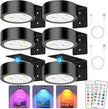 13 RGB Color Changing Led Art Display Light for Picture Frame,Rechargeable Battery Operated Led Painting Light with Remote Control Dimmable & Timer,6Pack Black