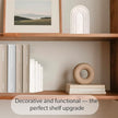 Heavy Duty Resin Bookends for Shelves - Modern Layered Arch Design, Aesthetic Home Decor,Stylish Decorative Book Ends