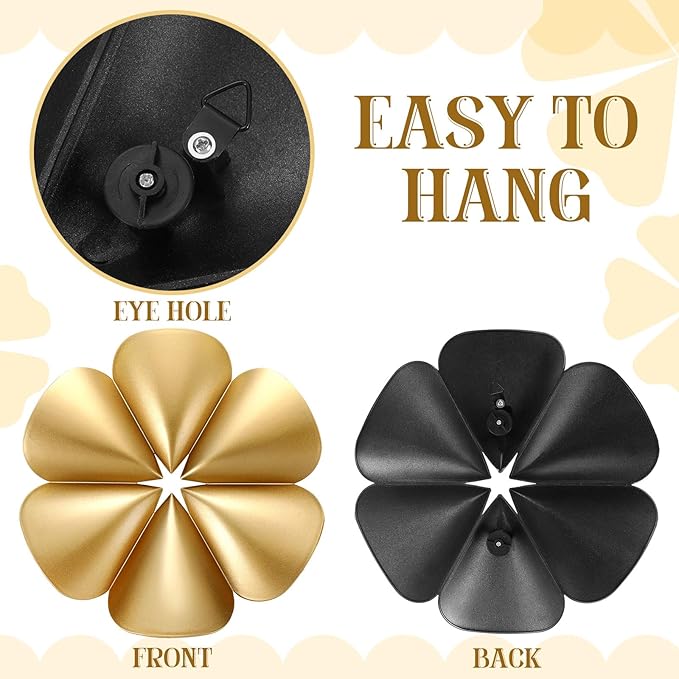 Fourluoo 3 Pack Gold Sunburst Mirrors for Wall Decor Circle Flowers Mirrors Decorative Gold Hanging Wall Art Flowers Mirror for Home Living Dinning Room Bedroom Bathroom Boho Decoration(Floral)