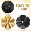 Fourluoo 3 Pack Gold Sunburst Mirrors for Wall Decor Circle Flowers Mirrors Decorative Gold Hanging Wall Art Flowers Mirror for Home Living Dinning Room Bedroom Bathroom Boho Decoration(Floral)