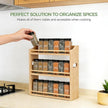 Bamboo Spice Rack Organizer, 3 Tier Spice Jars Storage Rack with Handles, Seasoning Shelf for Kitchen Counter or Wall