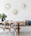 3 Set Gold Circle Mirrors for Wall Decor - Metal Art Small Round Mirror Sets - Hanging Wall Sculpture for Bedroom, Living Room, Entryway 12''