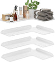 11.4x16 Inch Acrylic Corner Floating Shelf Set of 4, White Corner Wall Shelf for Home Décor, Speakers, Security Cameras, Toileries, Plants, Figures, Cosmetics, Books