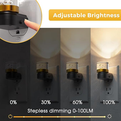L LOHAS LED Night Light, 2 Pack Night Lights Plug into Wall, 3000K Soft Light LED NightLights, Built in Dusk to Dawn Sensor Bubble Wall Light for Hallway, Bathroom, Rooms