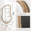 Irregular Wall Mirror Wood Asymmetrical Mirror Large Bathroom Vanity Mirrors Natural Wood Framed Abstract Mirrors for Wall Living Room Bedroom Decorative