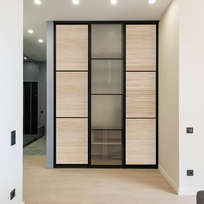 Art3d Natural Bamboo Wall Panel for Interior Wall Decor, Renewable Pole Wrap Wainscoting Paneling for Wall Ceiling Furniture Cabinet Office, 12 x 96 Inch - Carbonized, 1-Pack