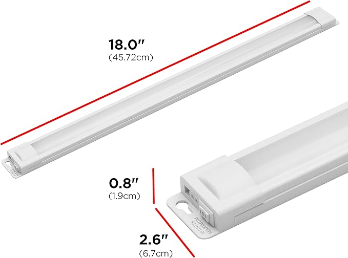 UltraPro 18 inch Plug-in Linkable Under Cabinet Lights, High/Low/Off, Warm White Light (2700K), LED Under Cabinet Lighting, Under Counter Lights for Kitchen, 44106