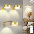 3 Pack Gold Battery Operated Picture Light, Wireless Picture Lights for Wall with Remote Dimmable Timer,3 Lighting Modes Pictures Frame Light for Artworking,Magnetic Painting Lights Wall Decor