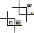 Greenco Criss Cross Intersecting Floating Shelf, Easy-To-Assemble Floating Wall Mount Shelves for Bedrooms and Living Rooms, Espresso Finish
