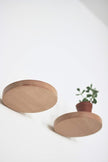Coracle Floating Shelf Wood Round Wall Mounted Showcase Wall Shelf Hanging Planter Storage Wooden Shelf for Plants Photo Candle Invisible Wall Decoration Design Set of 2 (Diameter Ø5.9 inch)