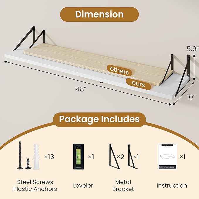 48inch Floating Shelves for Wall,10
