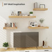 Heimlove 12 Inch Deep Floating Shelves, 48 x 12 inches Long Wall Shelf, Large Display Shelf & Storage Shelf, Rustic Wood Wall Shelves for Fireplace Mantel, Set of 2(Oak)