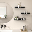 Floating Shelves for Wall Set of 3, Black Metal Wall Shelves for Bathroom 11.8/13.8/15.7 in, Modern Small Adhesive Shelf for Living Room, Bedroom, Office, Kitchen