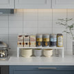 Expandable Spice Rack Kitchen Cabinet Shelf Organizer, Stackable Storage Shelves Racks, Adjustable Counter Shelving for Cabinets, Countertop, Cupboard,Pantry and More(1Pack/White/Large)