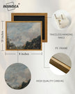 InSimSea Framed Canvas Print Art, Vintage Impressionist Landscape Painting, Rustic Farmhouse Cottage Decor for Hallway Wall Floating Shelf Desk Vanity Fireplace, 10x8in, Soft Blue Tones