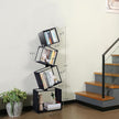 Bookshelf, 4-Tier Geometric Black Bookcase, 49