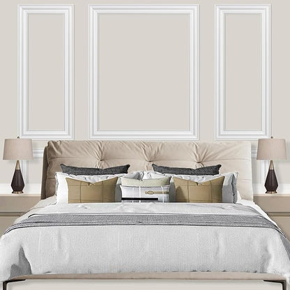 6-Frame Premade Accent Wall Molding Kit, Ready-to-Assemble Wainscoting Panels, Pre-Cut Chair Rail Moulding Trim for Home Décor