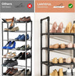 5 Tiers Shoe Rack 12-15 Pairs Boots Organizer Storage Sturdy Narrow Shoe Shelf for Entryway, Closets with Hooks, Black