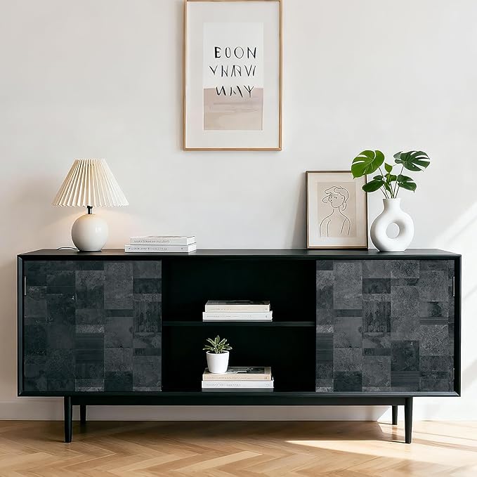 LACHEERY Dark Brick Peel and Stick Wallpaper Geometric Tiles 17.5