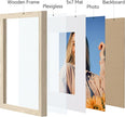 Vittanly 8x10 Picture Frames Set of 4, Display Pictures 5x7 with Mat or 8x10 without Mat, Gallery Frame Set for Wall or Tabletop, Engineered Wood with Shatter Resistant Plexiglass, Light Nature
